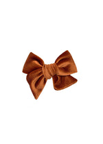 Small Velvet Bow Clip - Rust