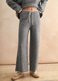 Pepper Wide Leg Knit Pant - Heather Grey