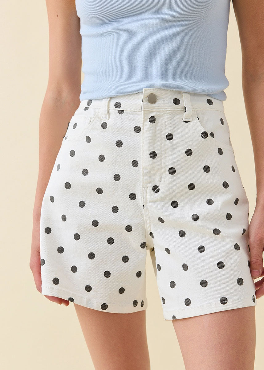 Jo Polka Dot Denim Shorts