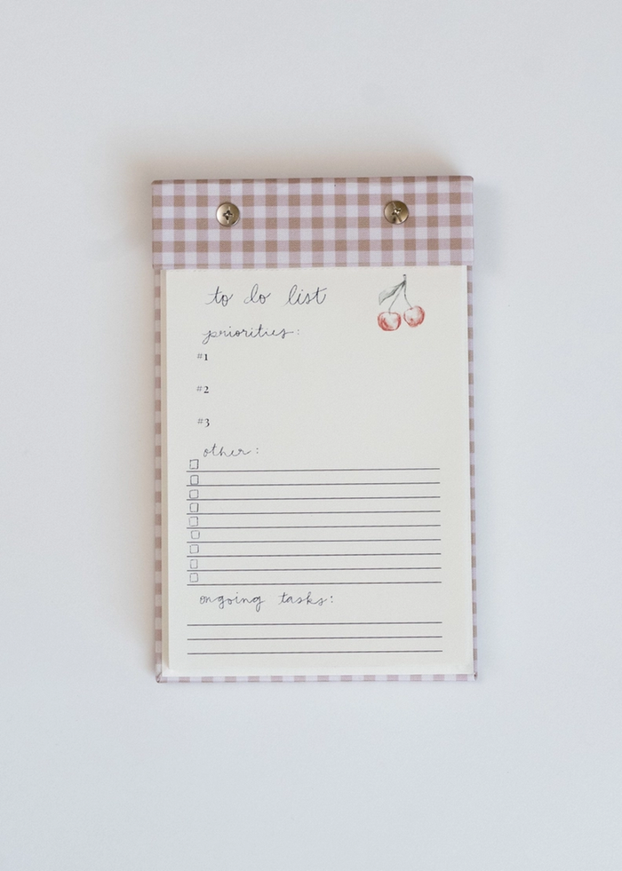 To-Do List Notepad - Oatmeal Gingham