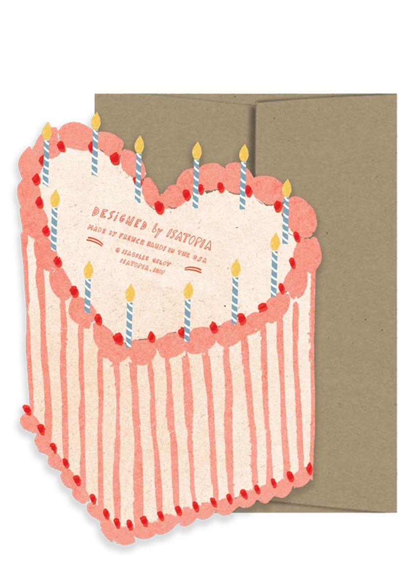 Heart Cake Birthday Card