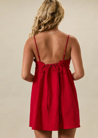Adaline Ruffle A-Line Mini Dress - Red