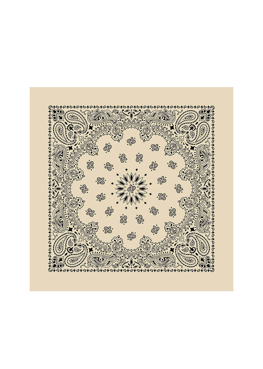 Embroidered Bandana - Natural Paisley