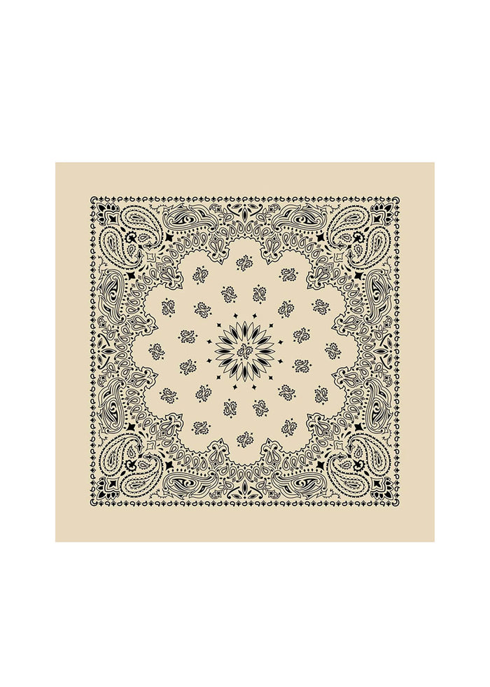 Embroidered Bandana - Natural Paisley
