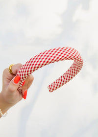 Red Checked Headband