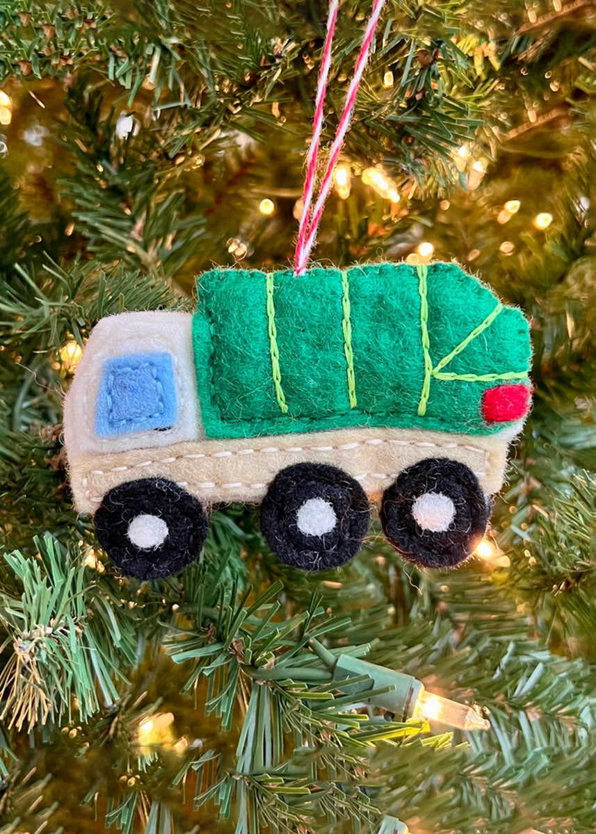 Garbage Truck Felt Ornament