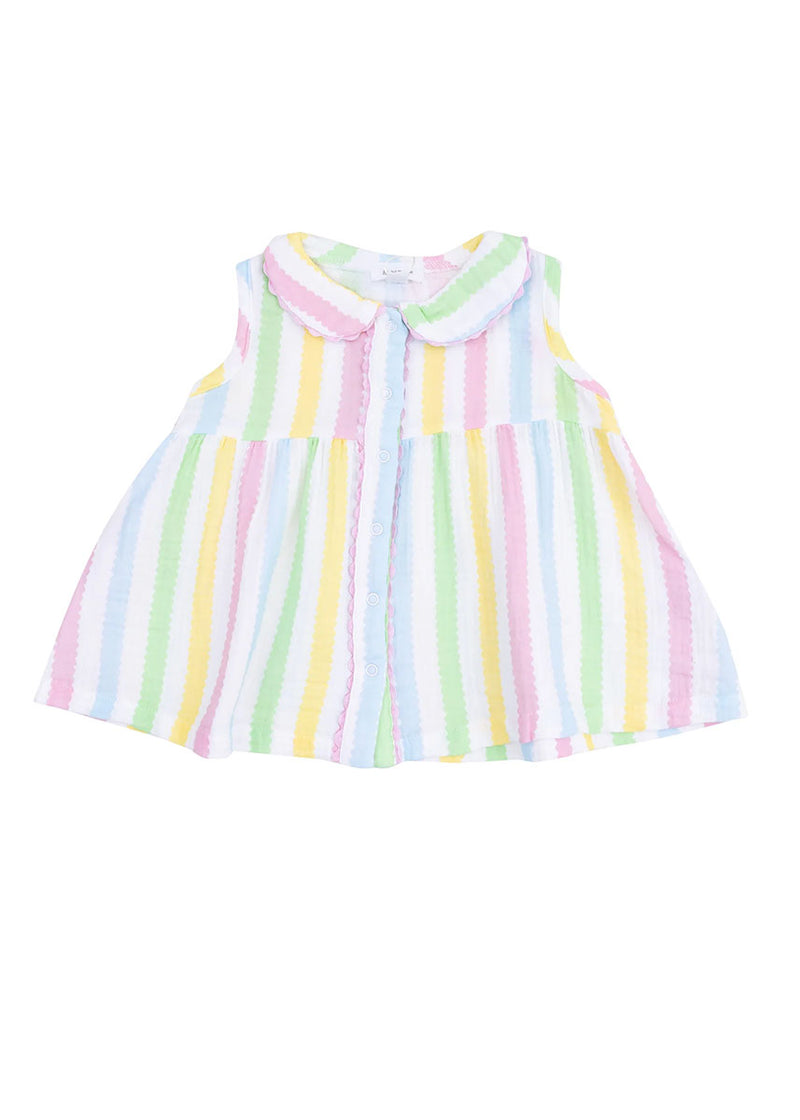 The Jill Ric Rac Dress - Multi Stripe