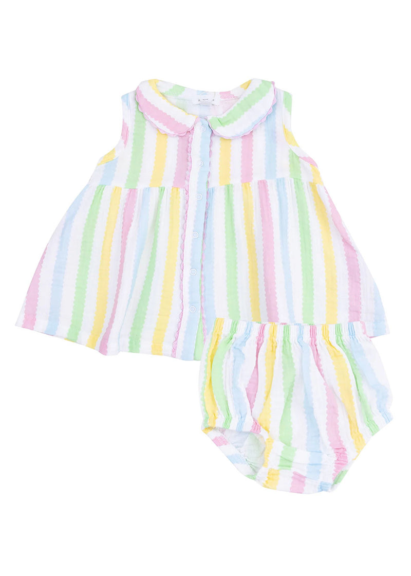 The Jill Ric Rac Dress - Multi Stripe