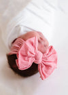 Shabby Dot Bow Headband - Zinnia Pink