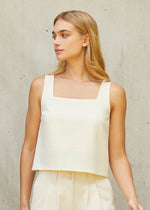 Sally Square Neck Tank Top - Cream