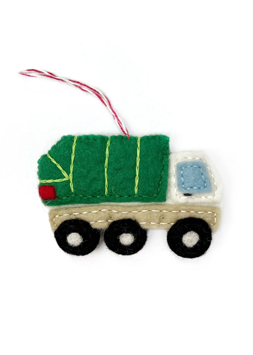 Garbage Truck Felt Ornament
