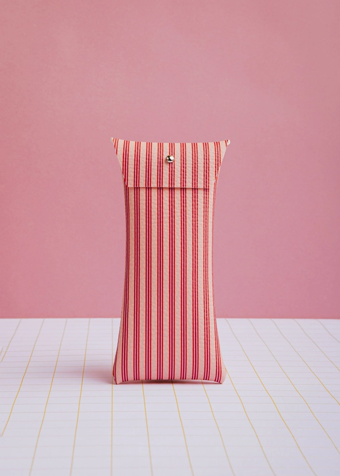 Coral Stripes Glasses Case