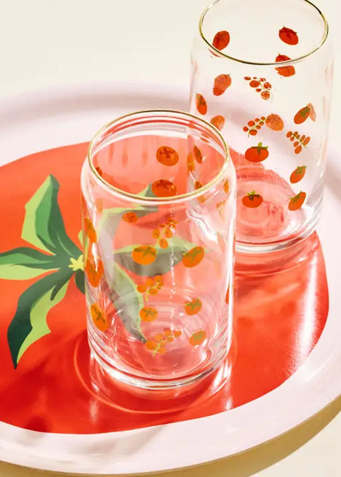 Gold-Rimmed Tomato Can Glass