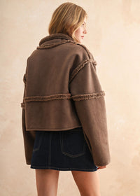 Cedar Reversible Suede & Sherpa Jacket - Espresso