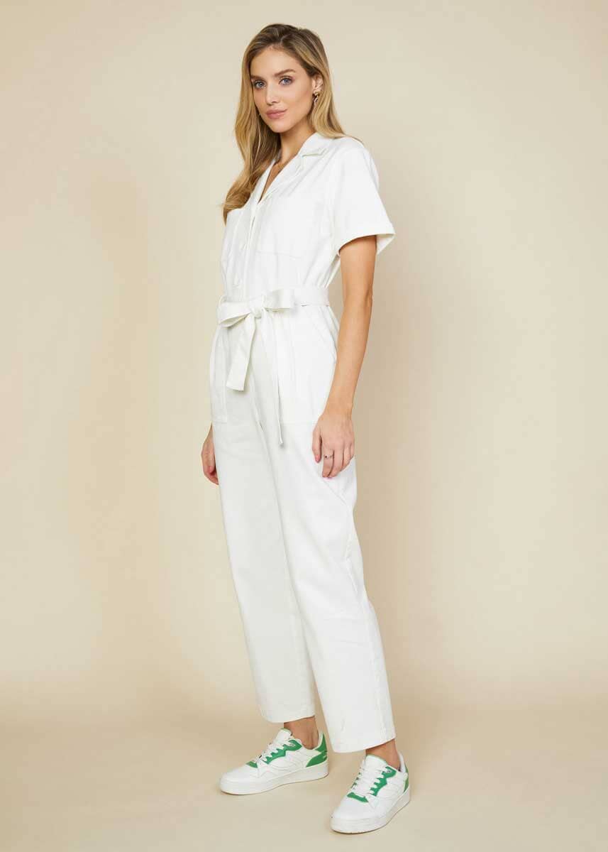 Kendall Washed Utility Jumpsuit - White