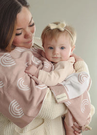Cotton Receiving & Swaddle Blanket - Pink Rainbow