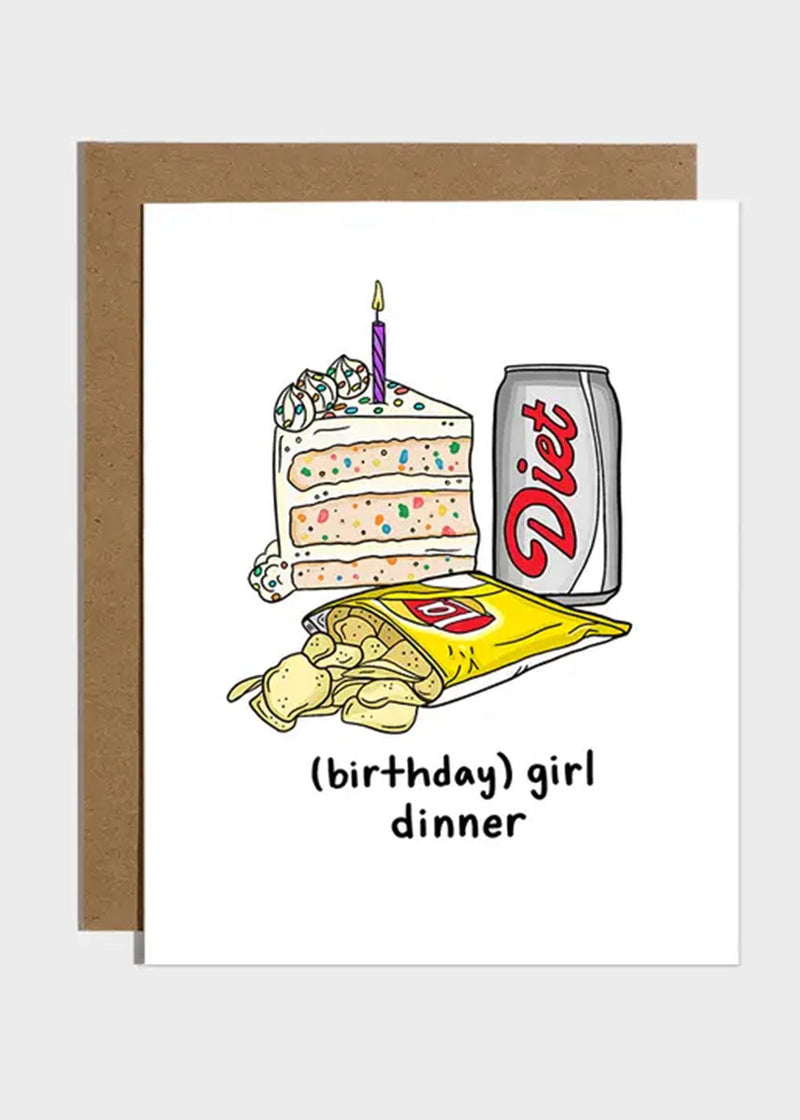 Girl Dinner Birthday Card