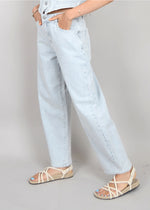 Sammi Stripe Barrel Jeans - Blue