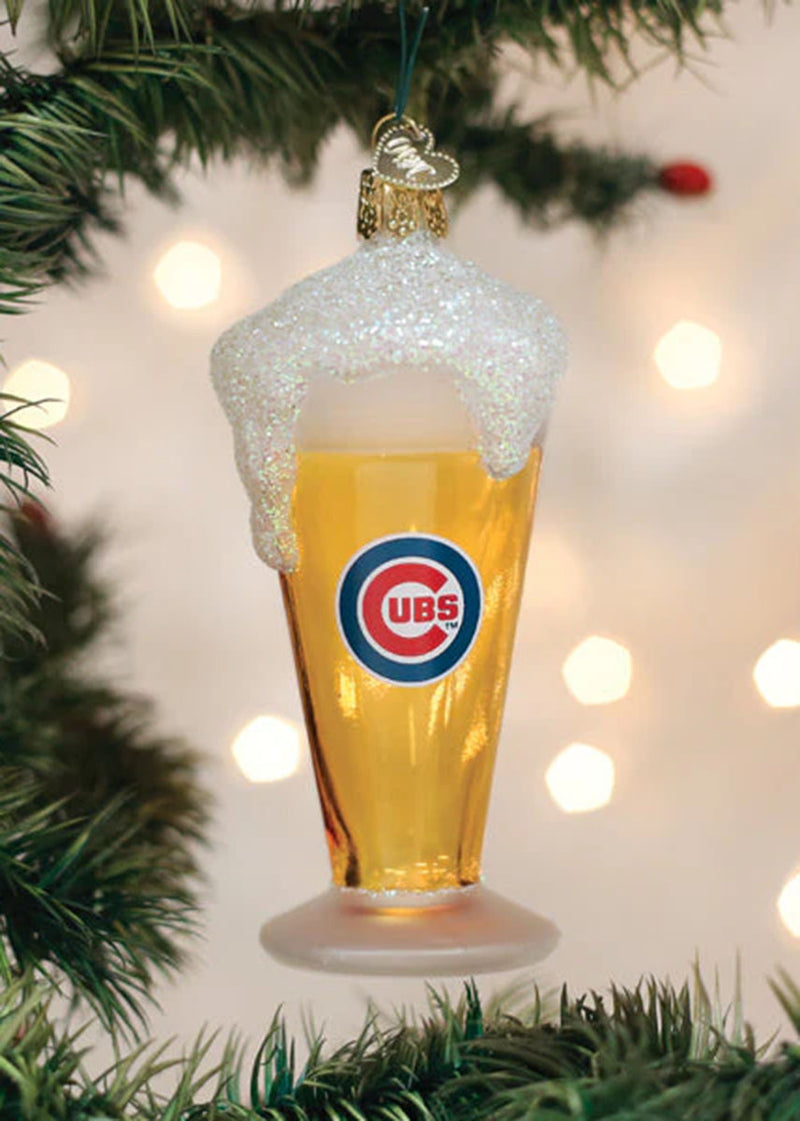 Cubs Glass Of Beer Ornament
