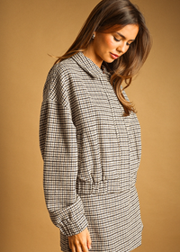 Drew Houndstooth Jacket - Brown Black