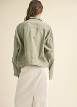 Brody Washed Cotton Jacket - Sage