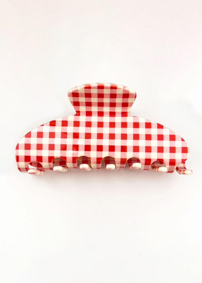 Classic Gingham Claw Clip - Red
