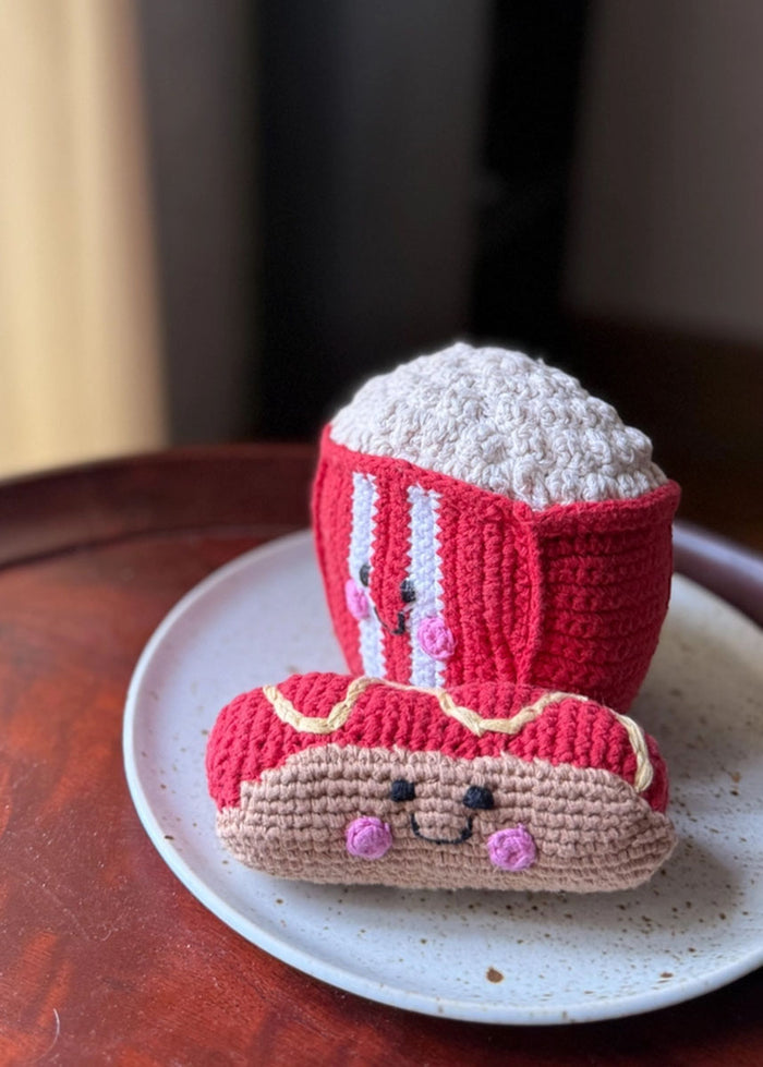 Friendly Plush Popcorn Rattle