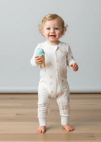 Organic 2-Way Zipper Romper - Ice Cream