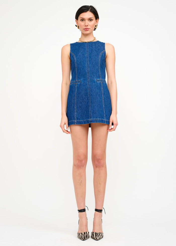 Colbie Denim Mini Dress - Medium Wash