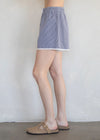 May Lace Gingham Boxer Shorts - Ivory & Black