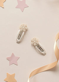 Shimmer Snowflake Clips