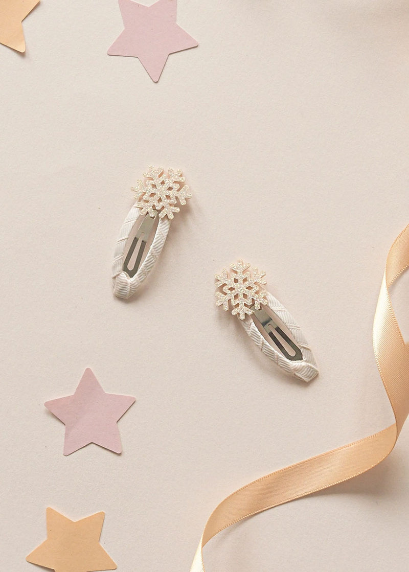 Shimmer Snowflake Clips