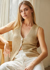 Janie Beachy Sweater Vest - Beige