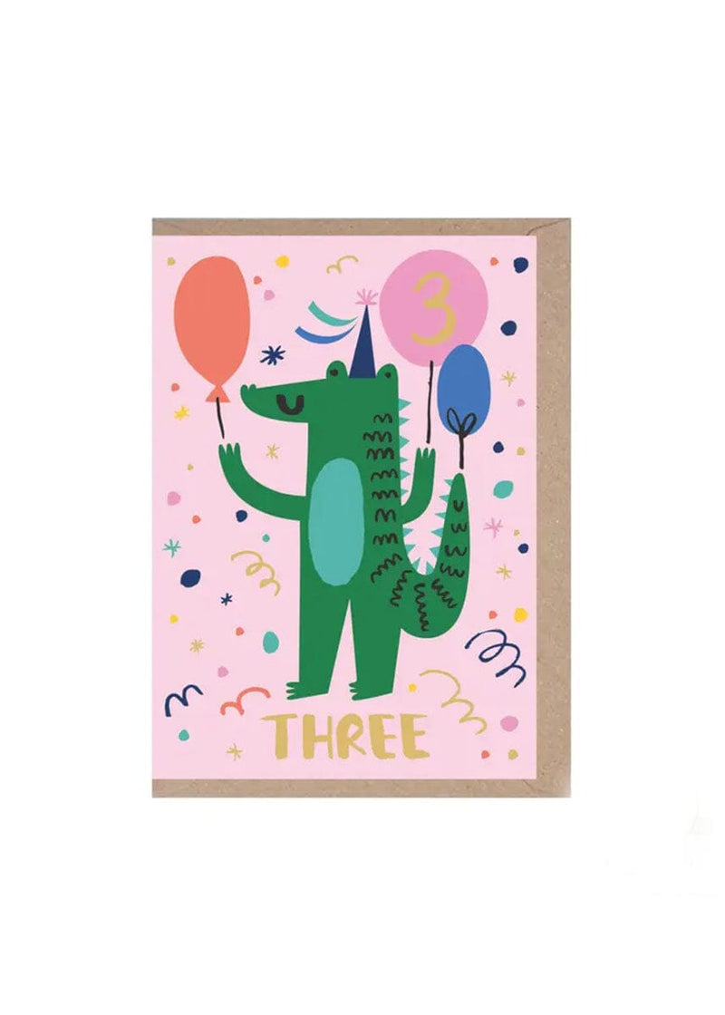 Three Crocodile Birthday Card