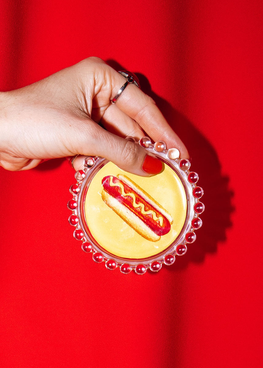 Hot Dog Hobnail Trinket Dish