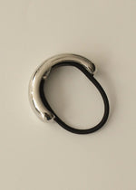 Wide Metal Cuff Hair Tie - Silver