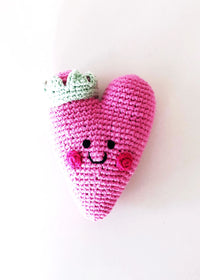 Plush Heart Rattle - Pink