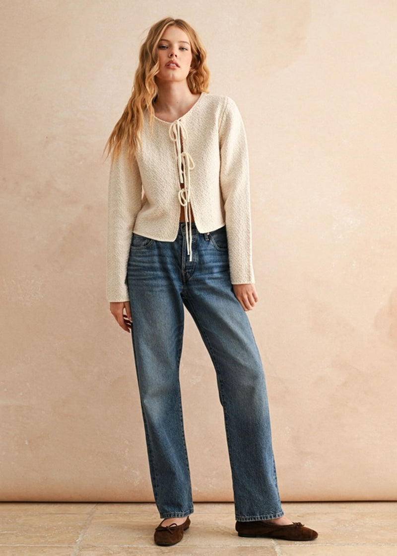 Mira Tie-Front Top - Cream