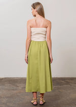 Karine Strapless Two-Tone Midi Dress - Sage