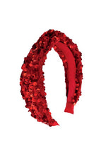 Sequin Velvet Headband - Red