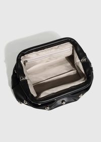 Studded Dumpling Clutch - Black
