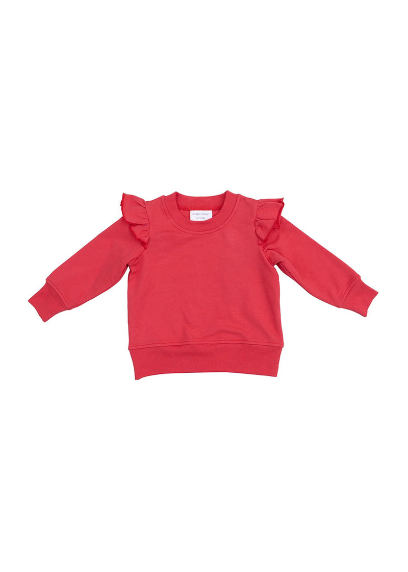 Ruffle Sweatshirt & Legging Set - Red Vintage Stripe