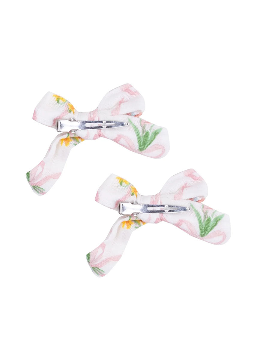 Hair Bow Clip Set (2-Pack) - Ribbon Bouquets