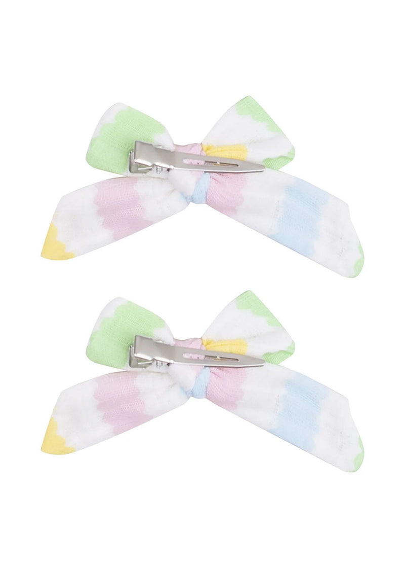 Hair Bow Clip Set (2-Pack) - Ric Rac Stripe