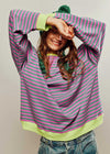 Classic Striped Crew - Pink Combo