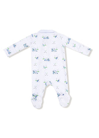 Polo 2-Way Zipper Footie - Baby Blue Golf Carts