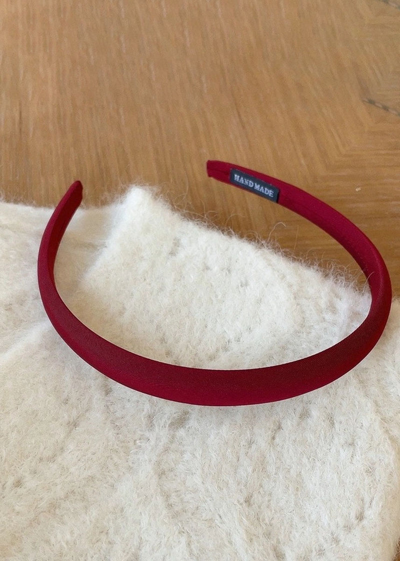 Thin Velvet Headband - Merlot