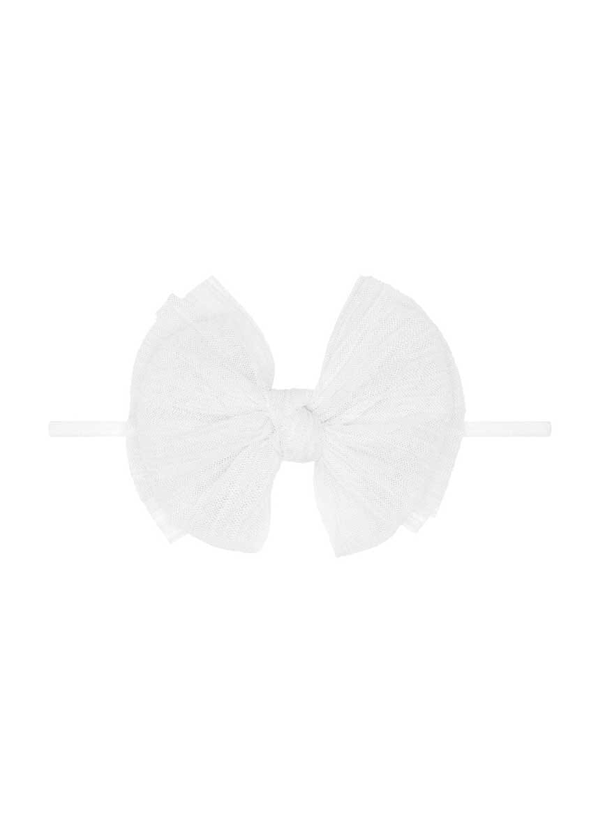 Fab Skinny Tulle Headband - Pleated White