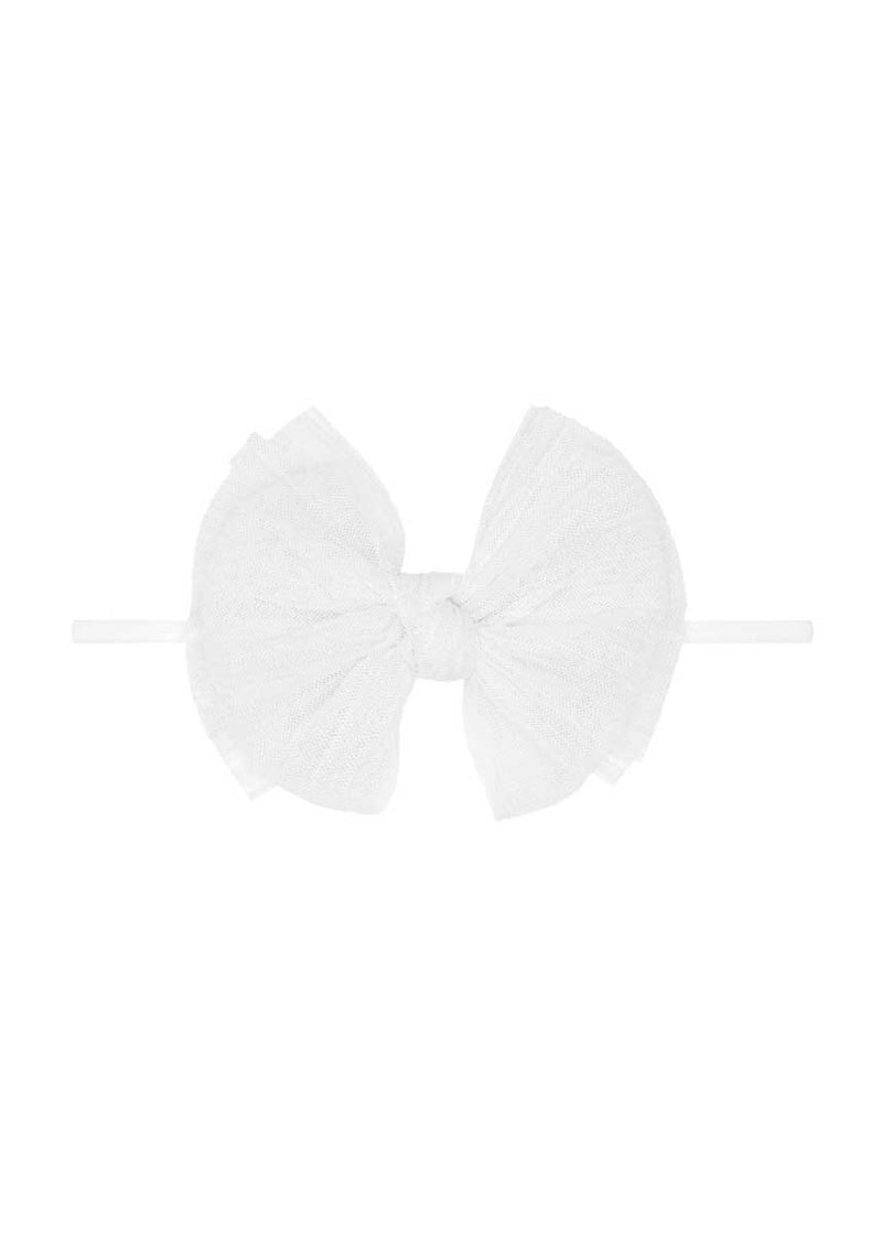 Fab Skinny Tulle Headband - Pleated White