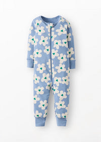 Baby 2-Way Zip Sleeper In HannaSoft - Flowers Ecru